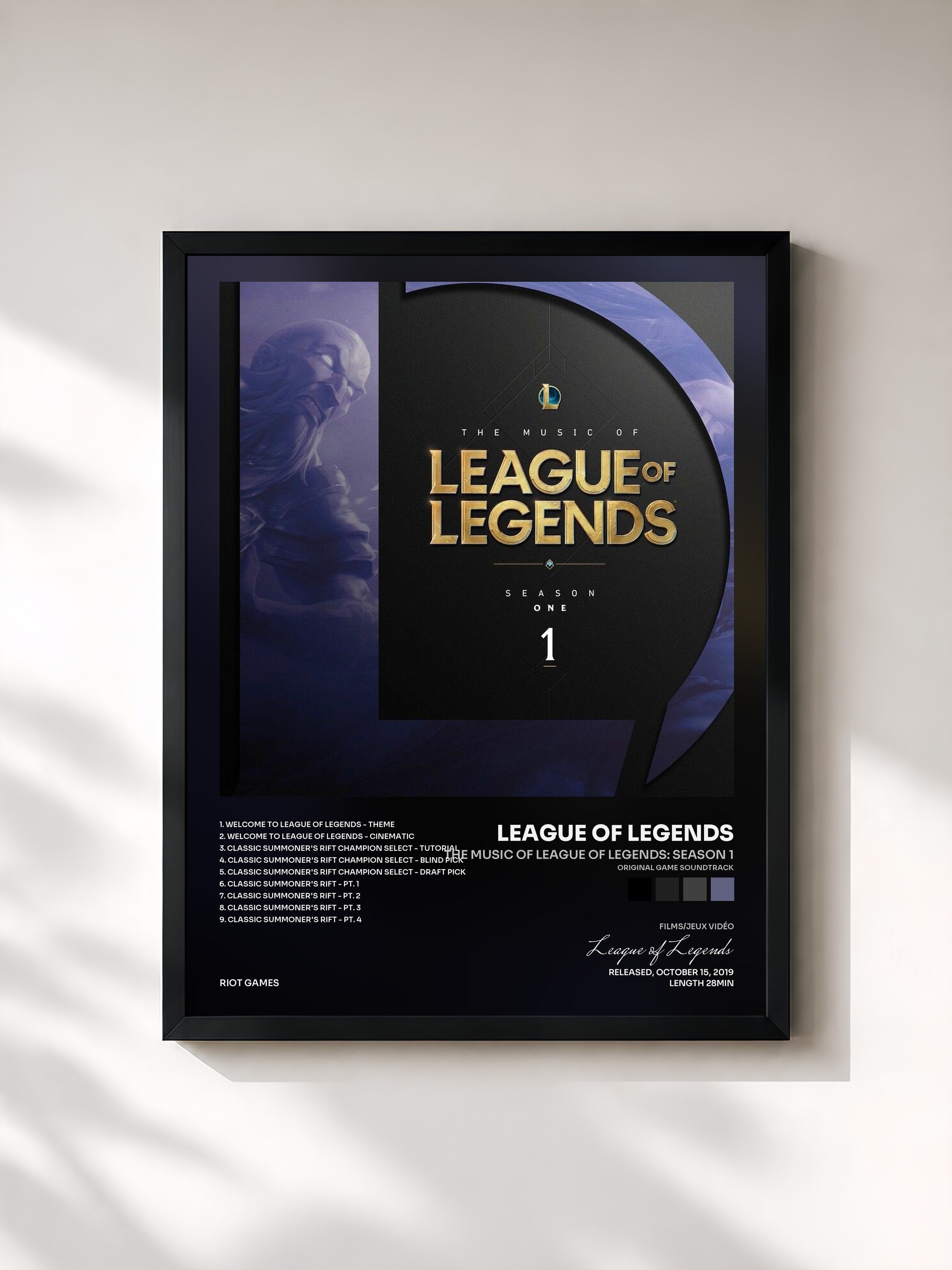 #noir Tableau de l'album The Music of League of Legends: Season 1 (Original Game Soundtrack) de League of Legends, cadre noir, imprimé et encadré en France