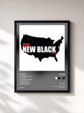 #noir Tableau de l'album New Black de B.o.B, cadre noir, imprimé et encadré en France