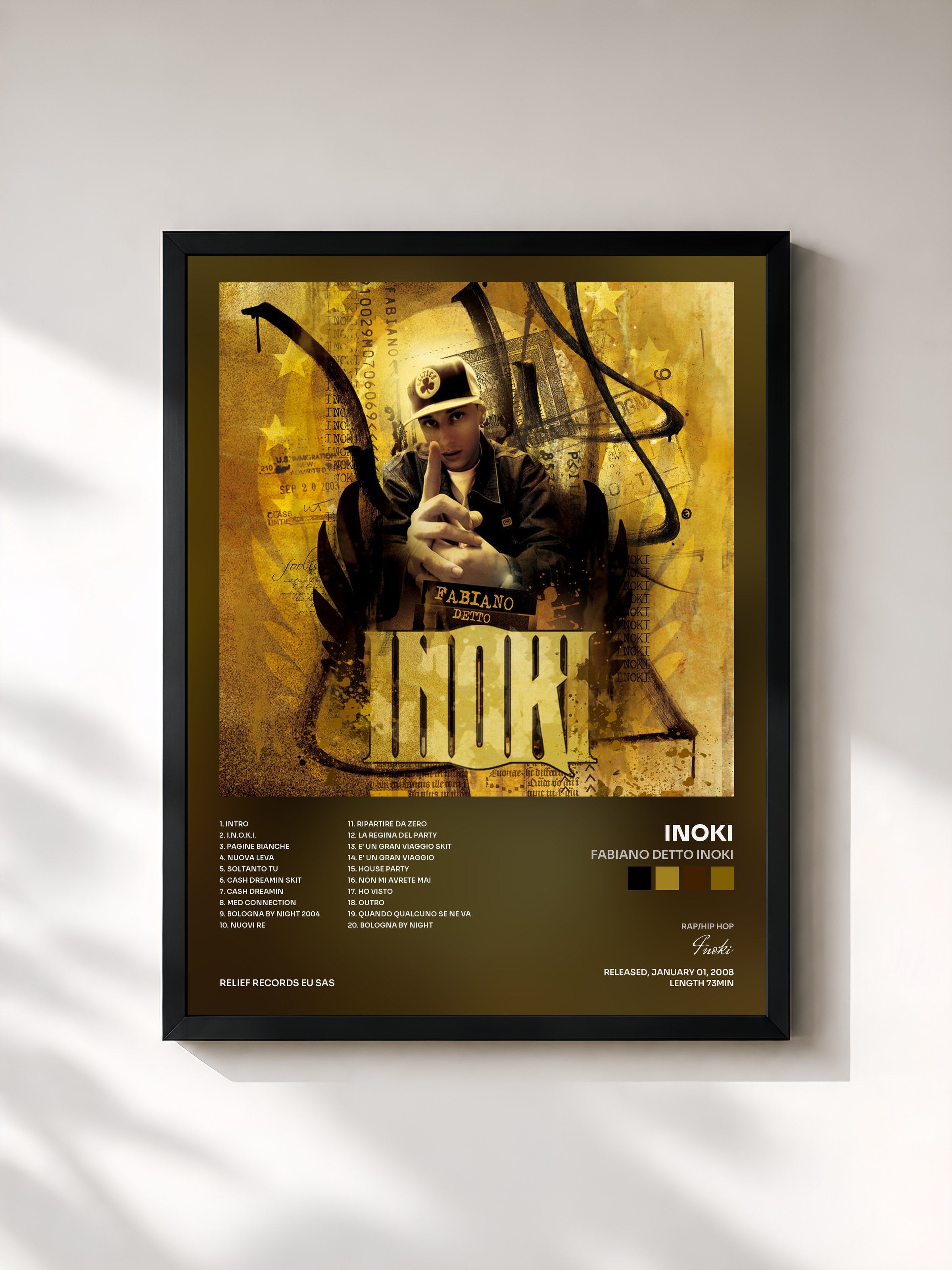 #noir Tableau de l'album Fabiano detto Inoki de Inoki, cadre noir, imprimé et encadré en France