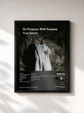 #noir Tableau de l'album On Purpose, With Purpose: Tour Setlist de Ghetts, cadre noir, imprimé et encadré en France