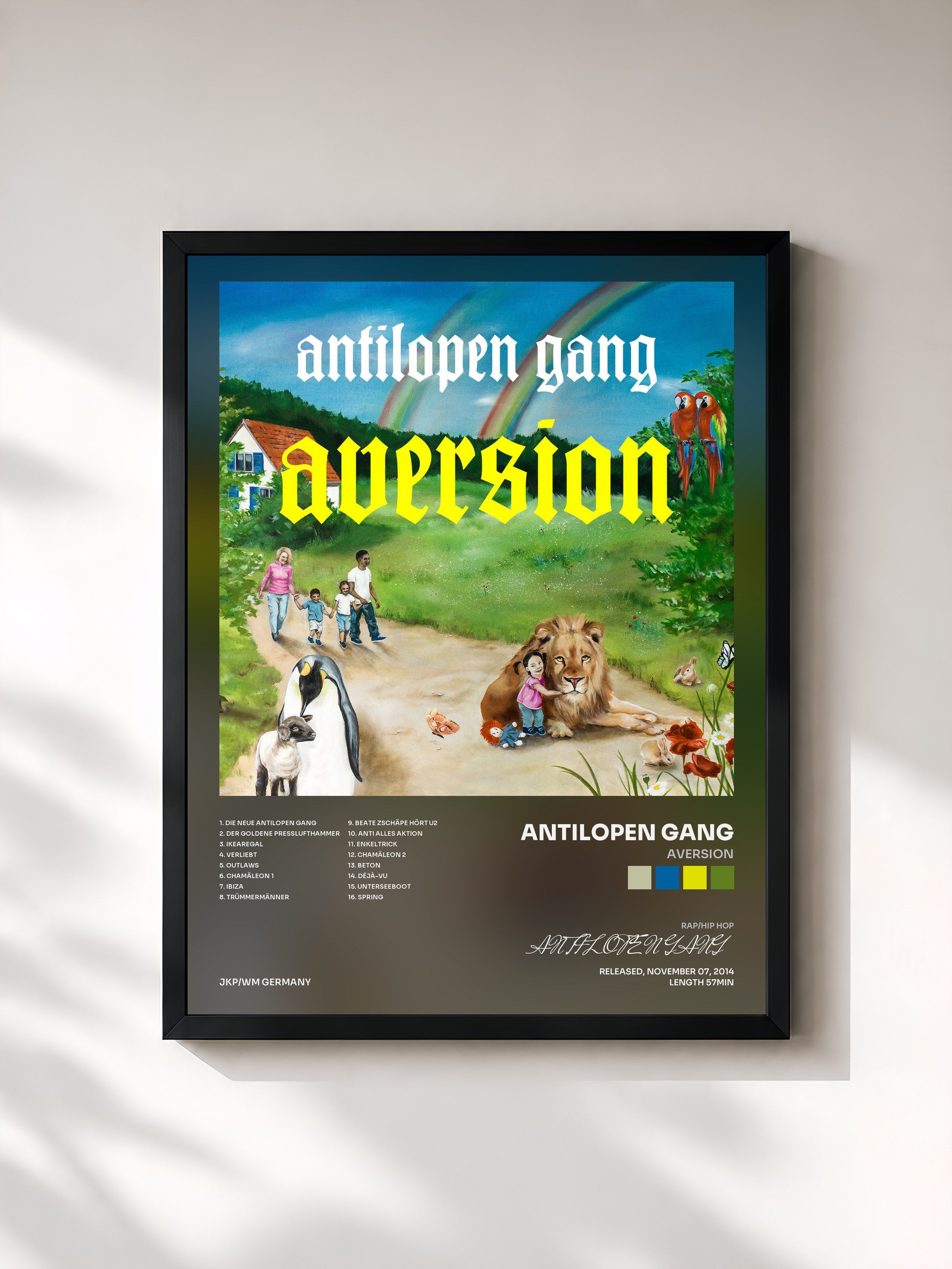 #noir Tableau de l'album Aversion de ANTILOPEN GANG, cadre noir, imprimé et encadré en France