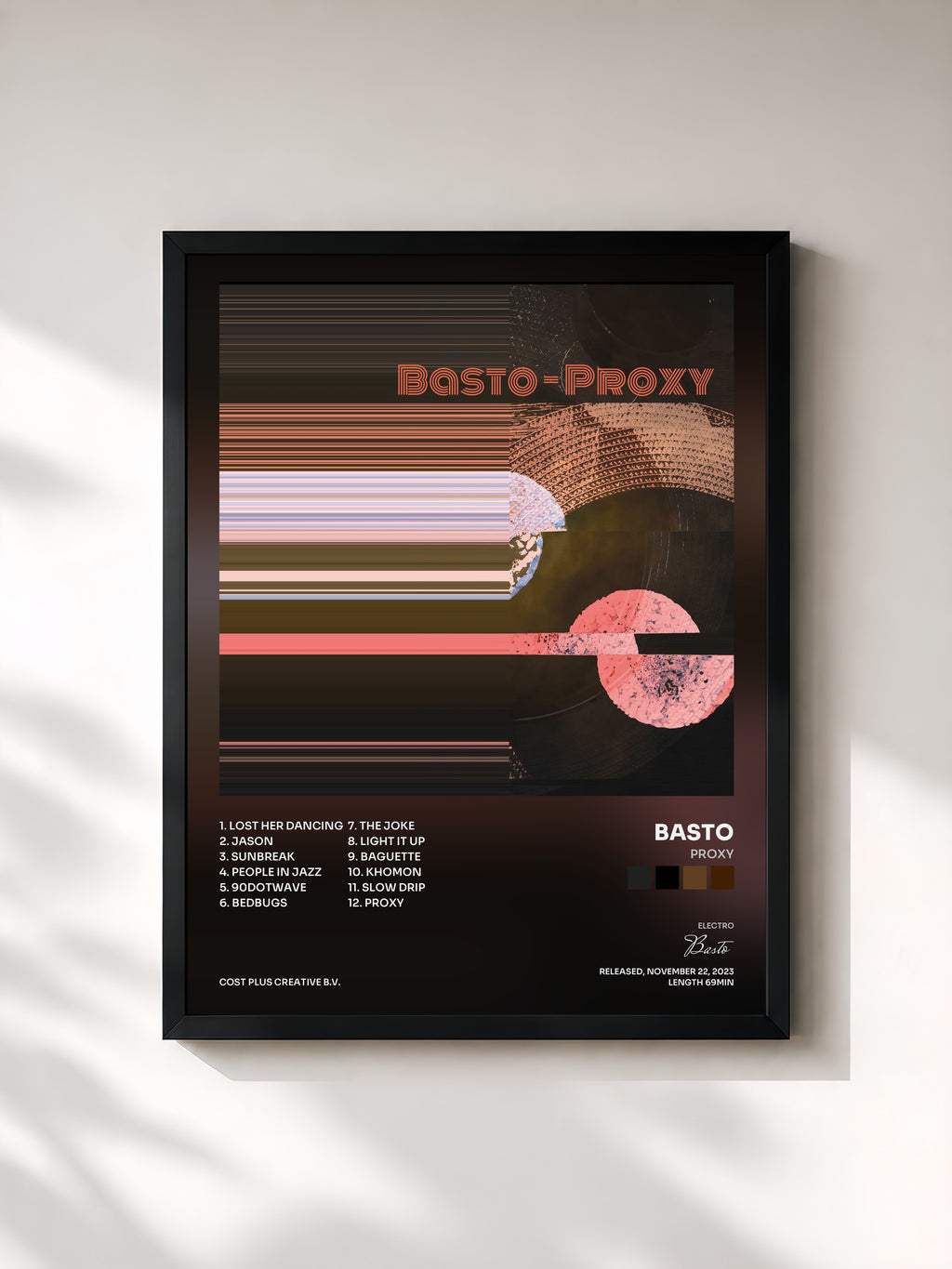 #noir Tableau de l'album Proxy de Basto, cadre noir, imprimé et encadré en France