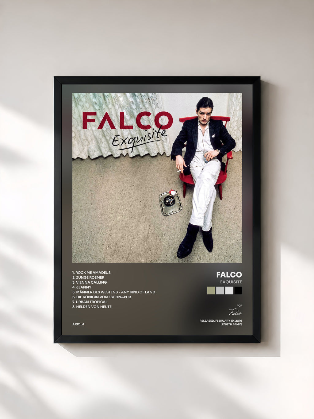 #noir Tableau de l'album Exquisite de Falco, cadre noir, imprimé et encadré en France
