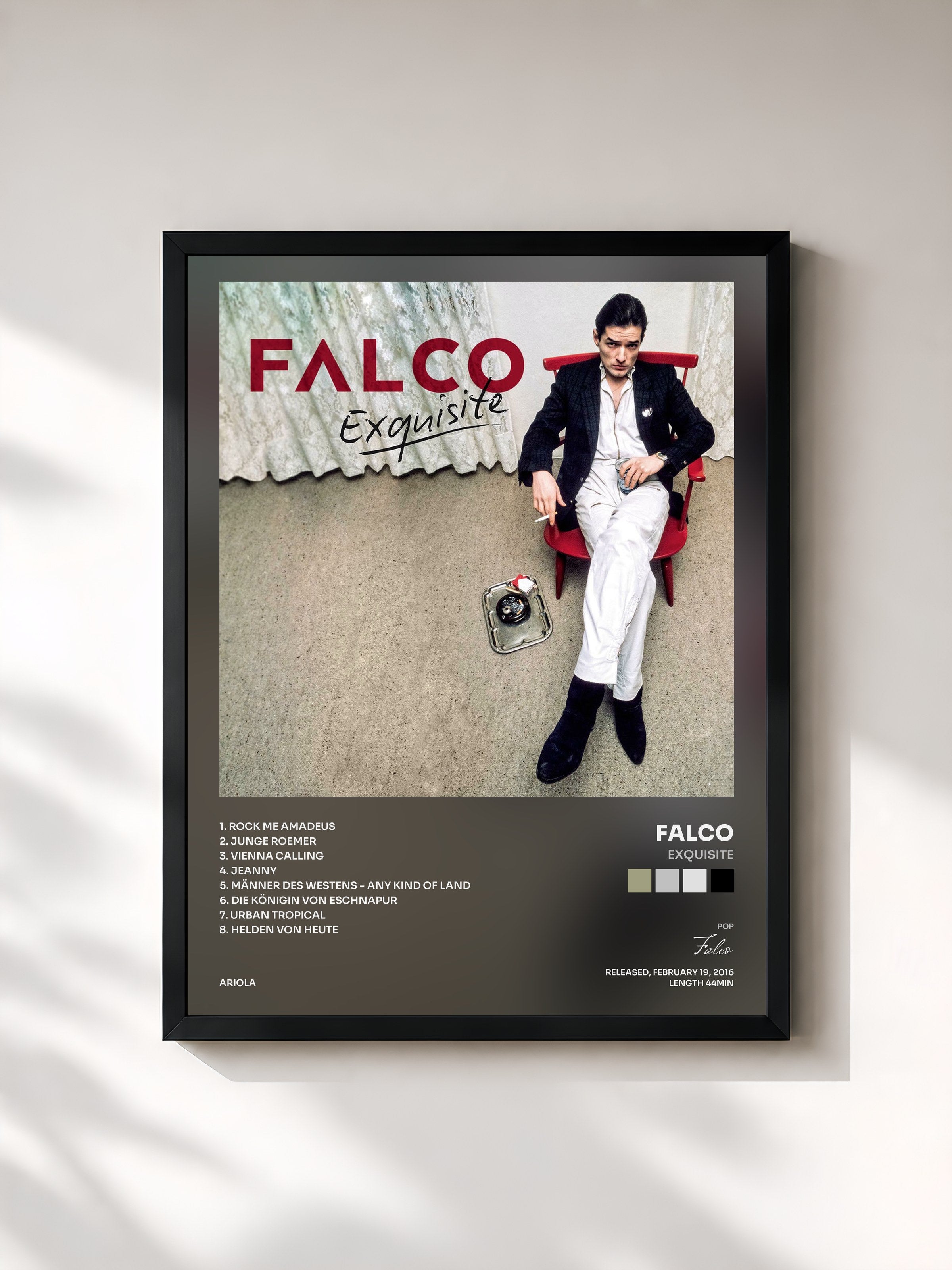 #noir Tableau de l'album Exquisite de Falco, cadre noir, imprimé et encadré en France