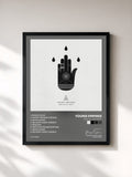 #noir Tableau de l'album Wake All My Youth de Young Empires, cadre noir, imprimé et encadré en France