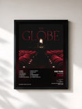 #noir Tableau de l'album The Globe de Kid Yugi, cadre noir, imprimé et encadré en France
