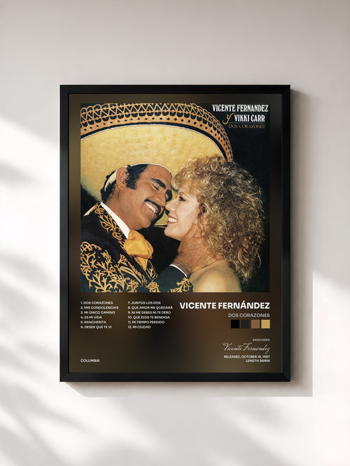 Vicente Fernández · Dos Corazones — Affiche encadrée