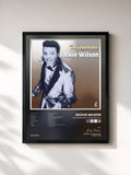 #noir Tableau de l'album The Legendary Jackie Wilson de Jackie Wilson, cadre noir, imprimé et encadré en France