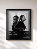 #noir Tableau de l'album We Don't Stop de Frenna, cadre noir, imprimé et encadré en France