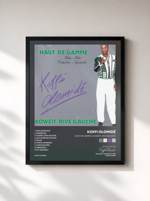 Koffi Olomidé · Haut de gamme / Koweït, rive gauche — Affiche encadrée