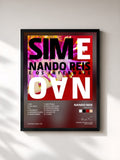 #noir Tableau de l'album Sim E Não de Nando Reis, cadre noir, imprimé et encadré en France