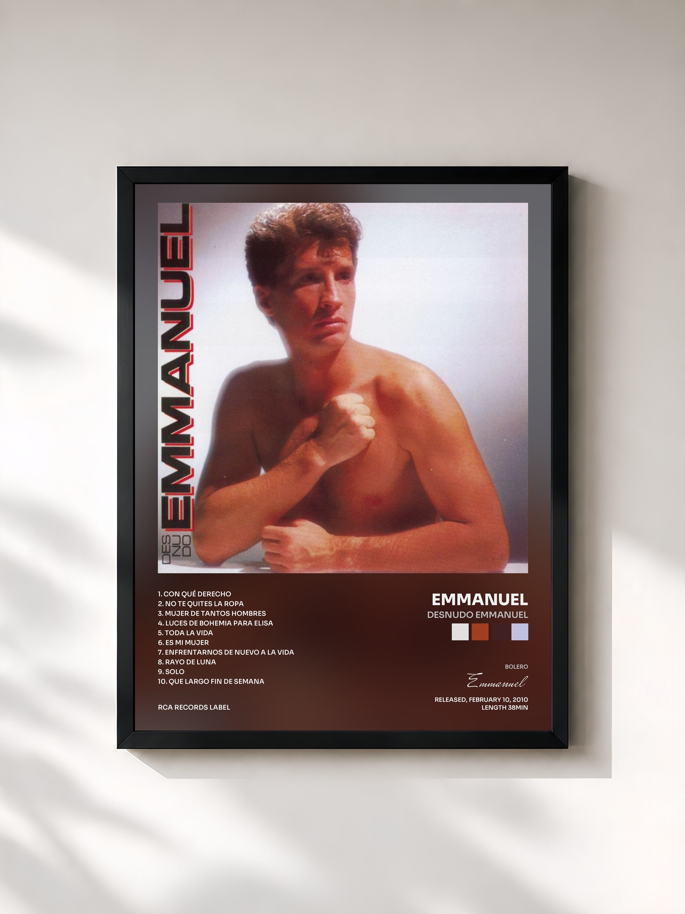 #noir Tableau de l'album Desnudo Emmanuel de Emmanuel, cadre noir, imprimé et encadré en France