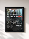 #noir Tableau de l'album Welcome to Jamrock de Damian Marley, cadre noir, imprimé et encadré en France