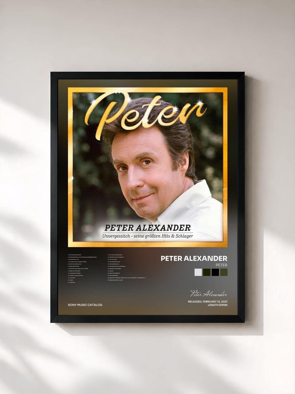 #noir Tableau de l'album Peter de Peter Alexander, cadre noir, imprimé et encadré en France