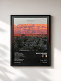 #noir Tableau de l'album The Border de Willie Nelson, cadre noir, imprimé et encadré en France