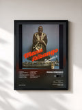#noir Tableau de l'album Seventie's de Manu Dibango, cadre noir, imprimé et encadré en France