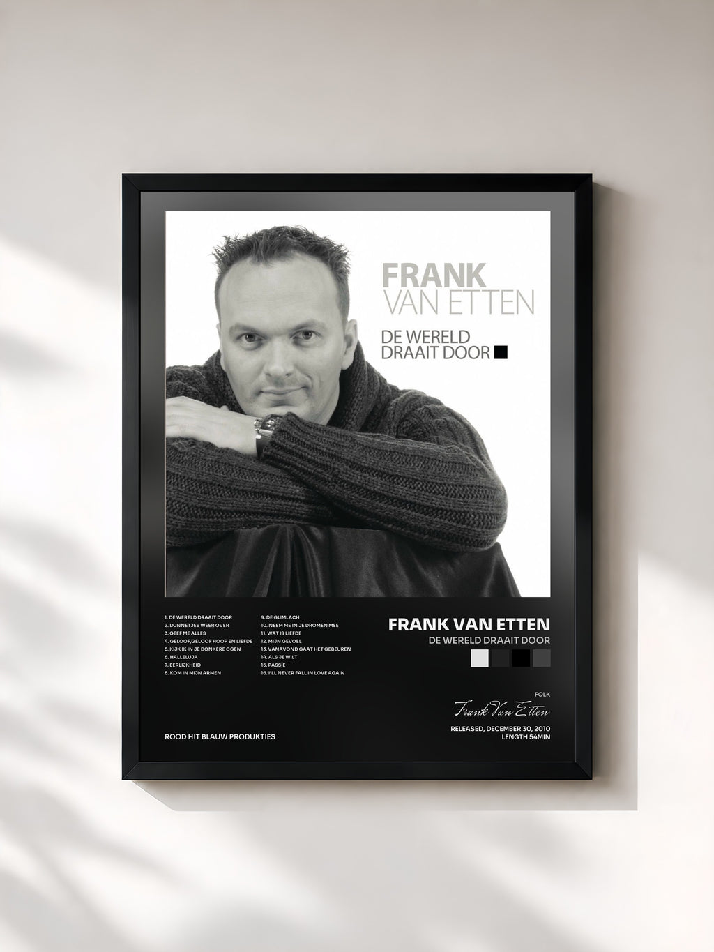 #noir Tableau de l'album De wereld draait door de Frank Van Etten, cadre noir, imprimé et encadré en France