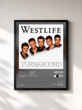 #noir Tableau de l'album Turnaround de Westlife, cadre noir, imprimé et encadré en France