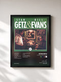 #noir Tableau de l'album Stan Getz & Bill Evans de Stan Getz, cadre noir, imprimé et encadré en France