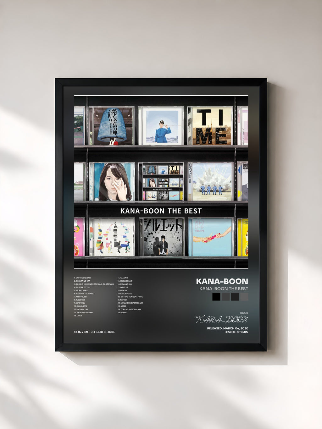 #noir Tableau de l'album KANA-BOON THE BEST de KANA-BOON, cadre noir, imprimé et encadré en France