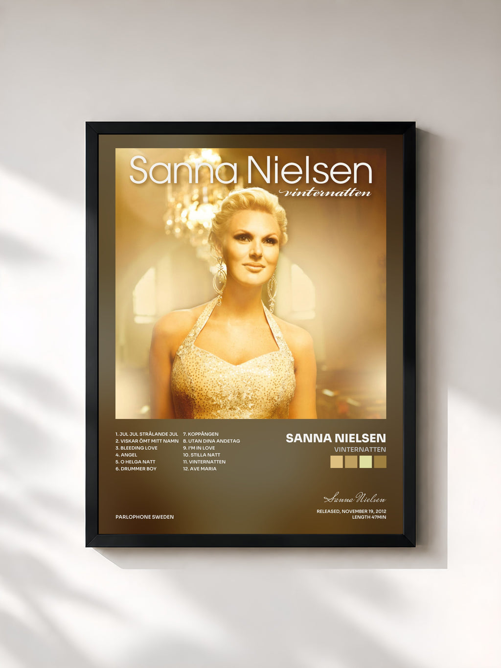 #noir Tableau de l'album Vinternatten de Sanna Nielsen, cadre noir, imprimé et encadré en France