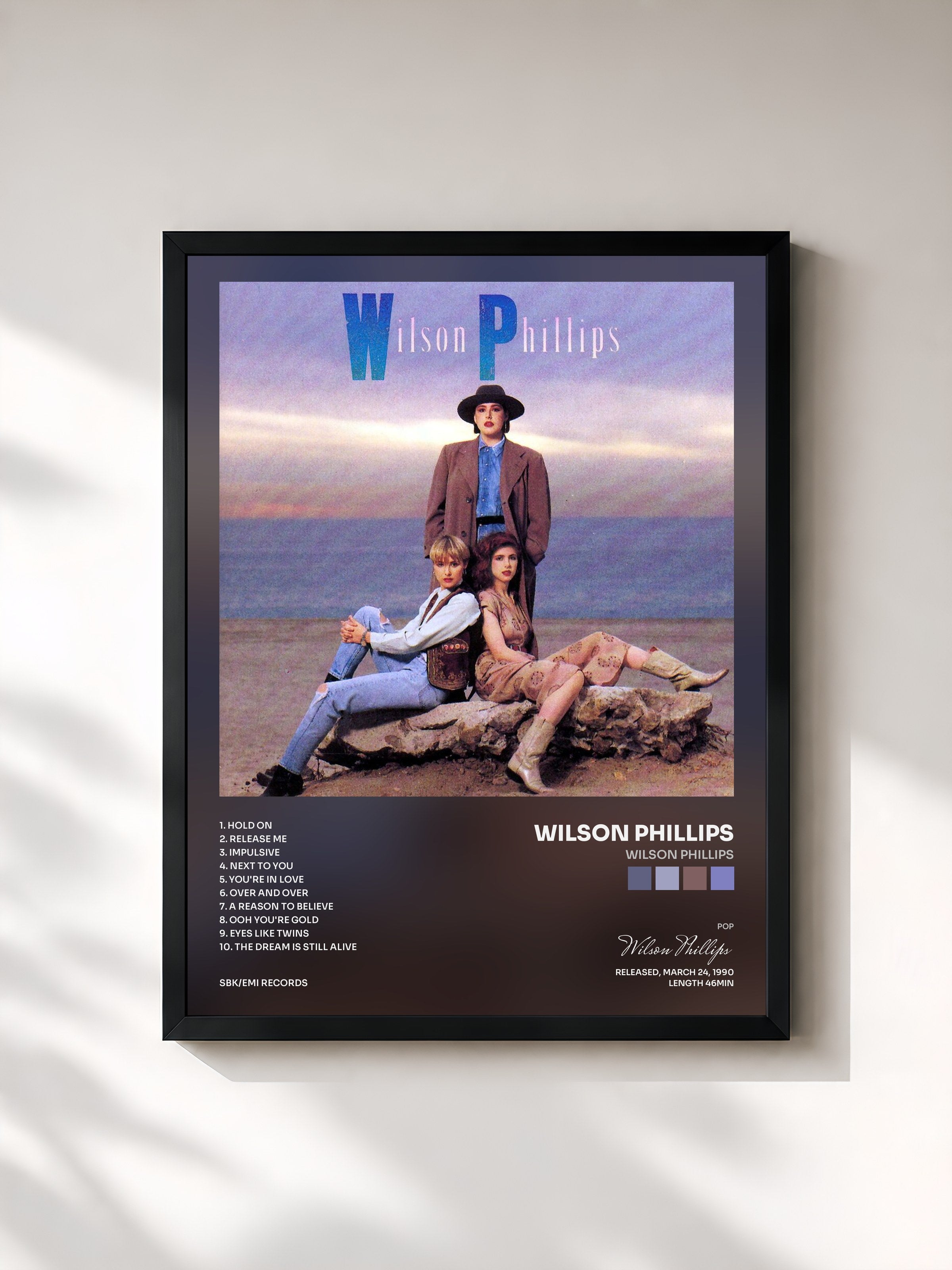 #noir Tableau de l'album Wilson Phillips de Wilson Phillips, cadre noir, imprimé et encadré en France