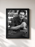 #noir Tableau de l'album Hillbilly Bone de Blake Shelton, cadre noir, imprimé et encadré en France