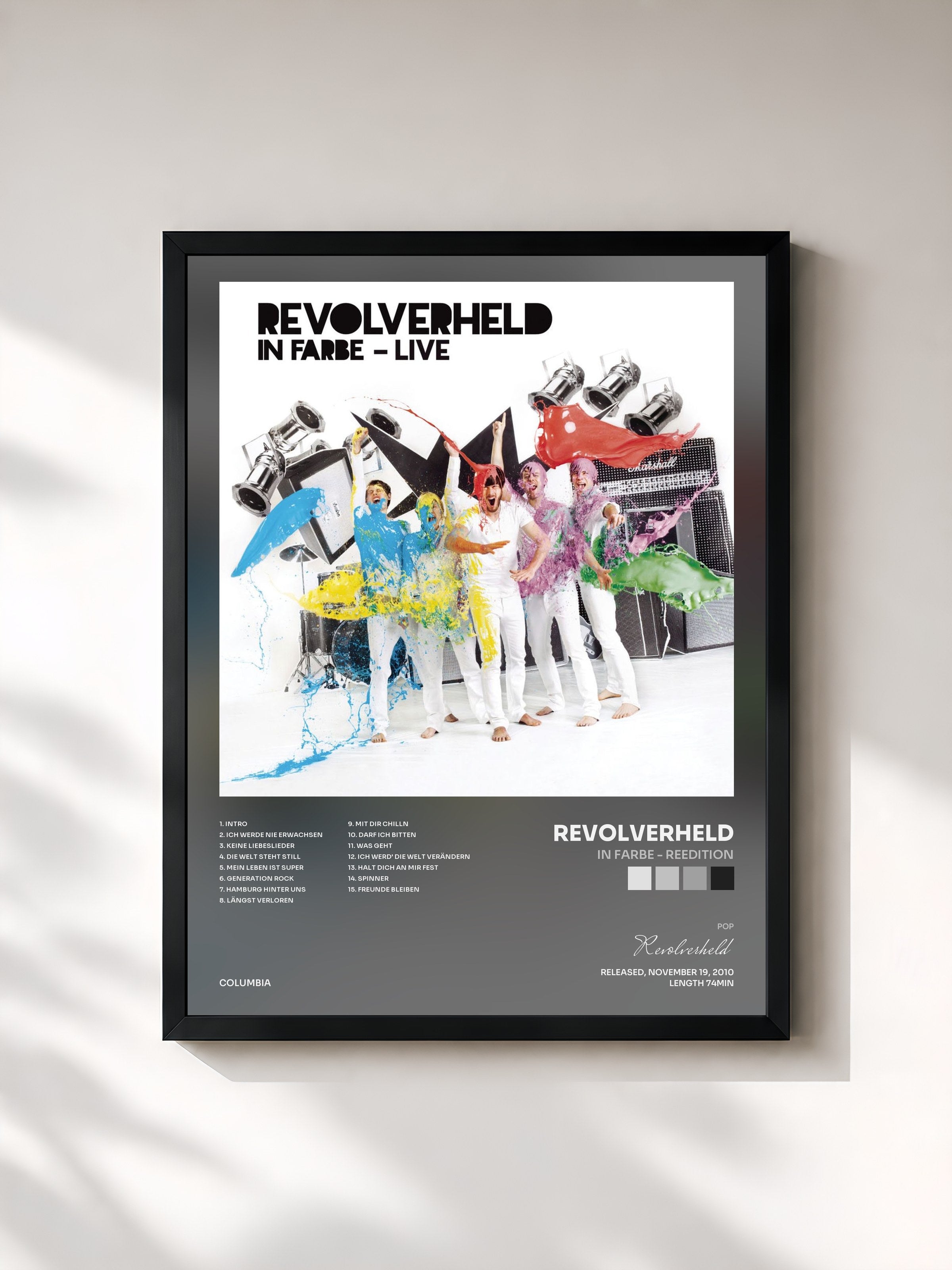 #noir Tableau de l'album In Farbe - ReEdition de Revolverheld, cadre noir, imprimé et encadré en France