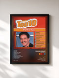 #noir Tableau de l'album Serie Top 10 de Frankie Ruiz, cadre noir, imprimé et encadré en France