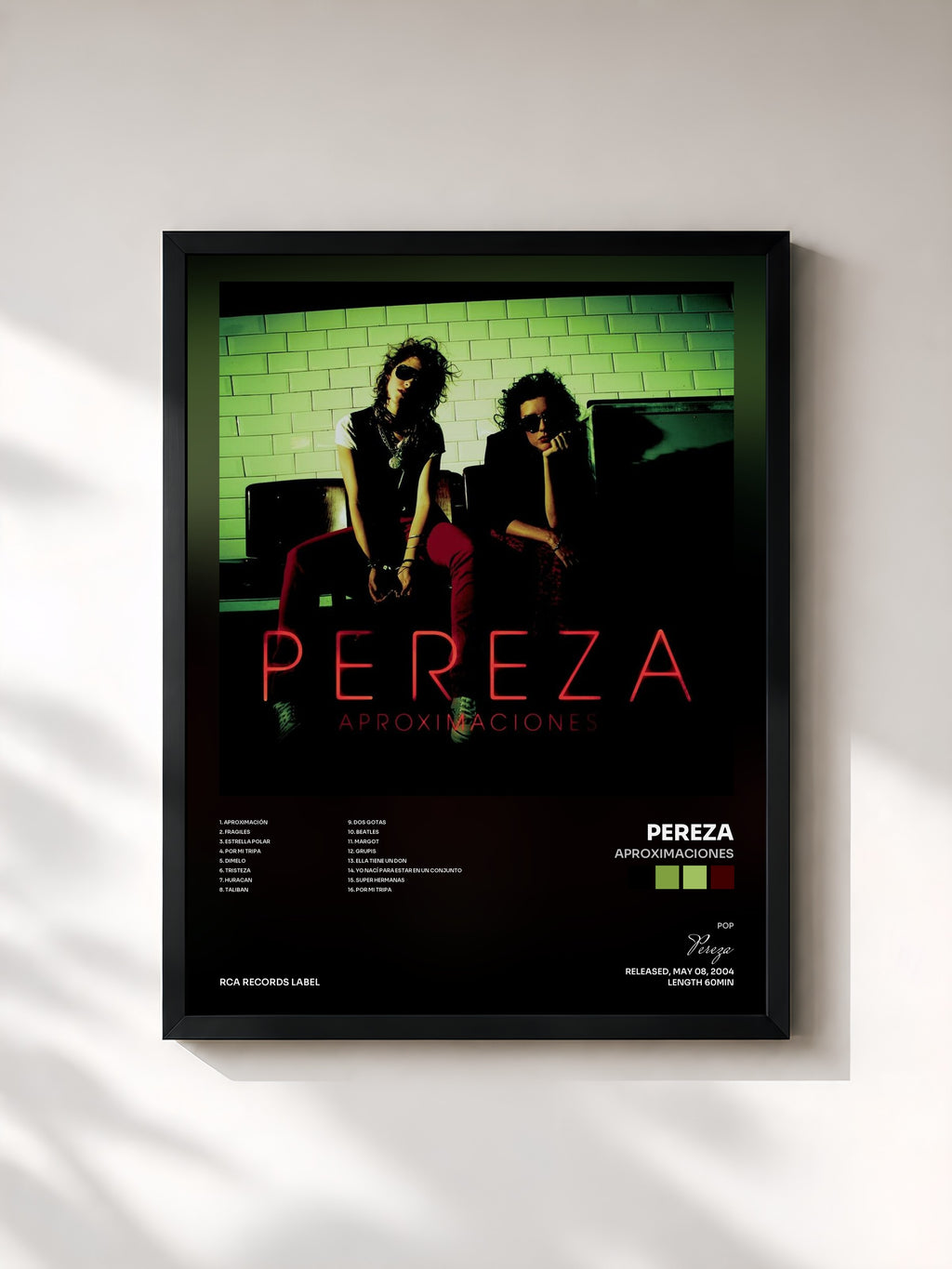 #noir Tableau de l'album Aproximaciones de Pereza, cadre noir, imprimé et encadré en France