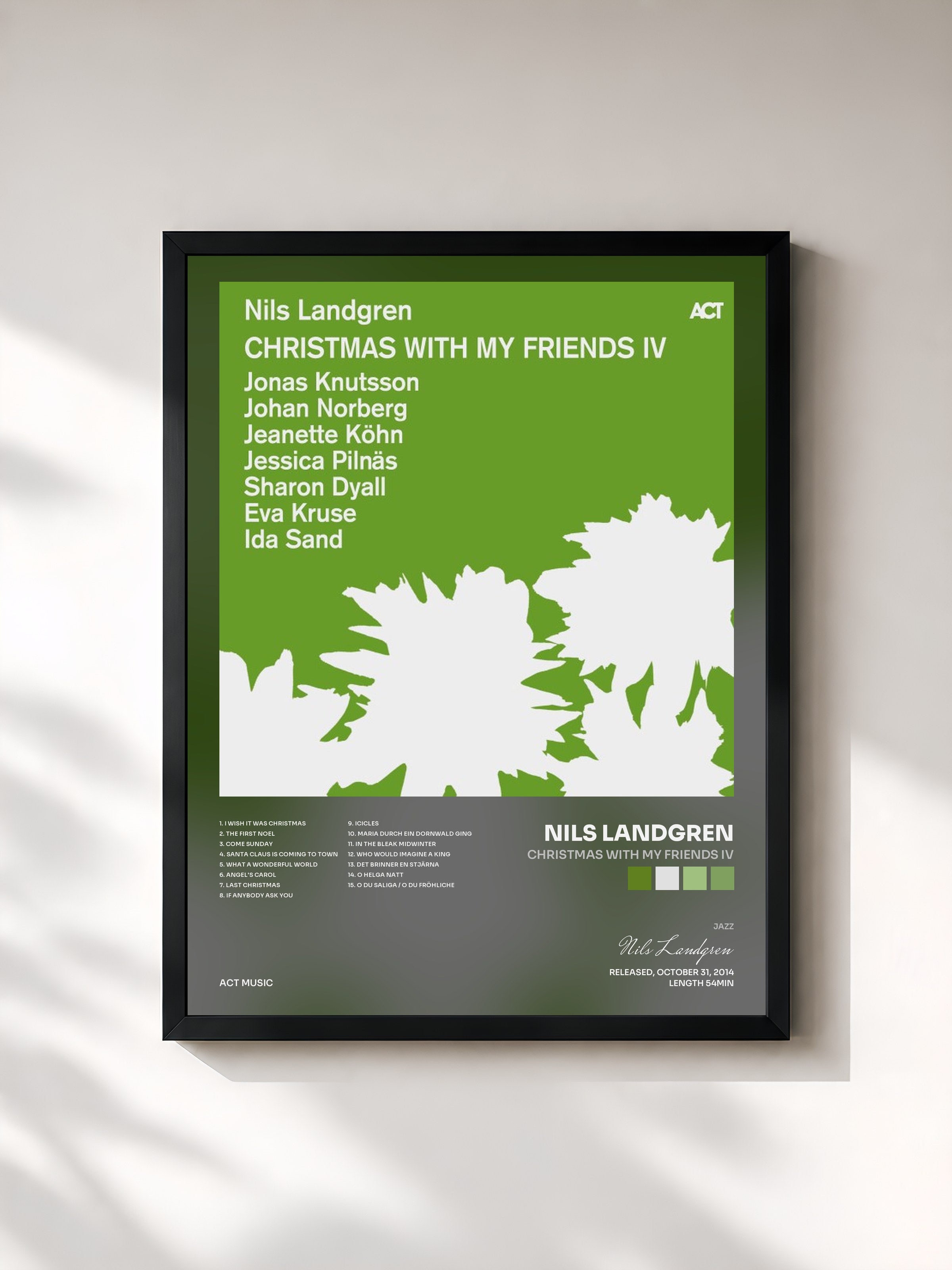 #noir Tableau de l'album Christmas with My Friends IV de Nils Landgren, cadre noir, imprimé et encadré en France