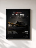 #noir Tableau de l'album Yellow Tape Activities de Mozzy, cadre noir, imprimé et encadré en France