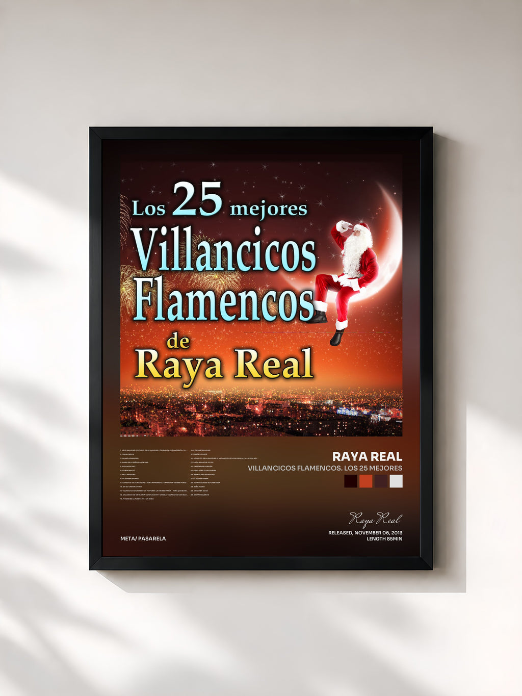 #noir Tableau de l'album Villancicos Flamencos. Los 25 Mejores de Raya Real, cadre noir, imprimé et encadré en France