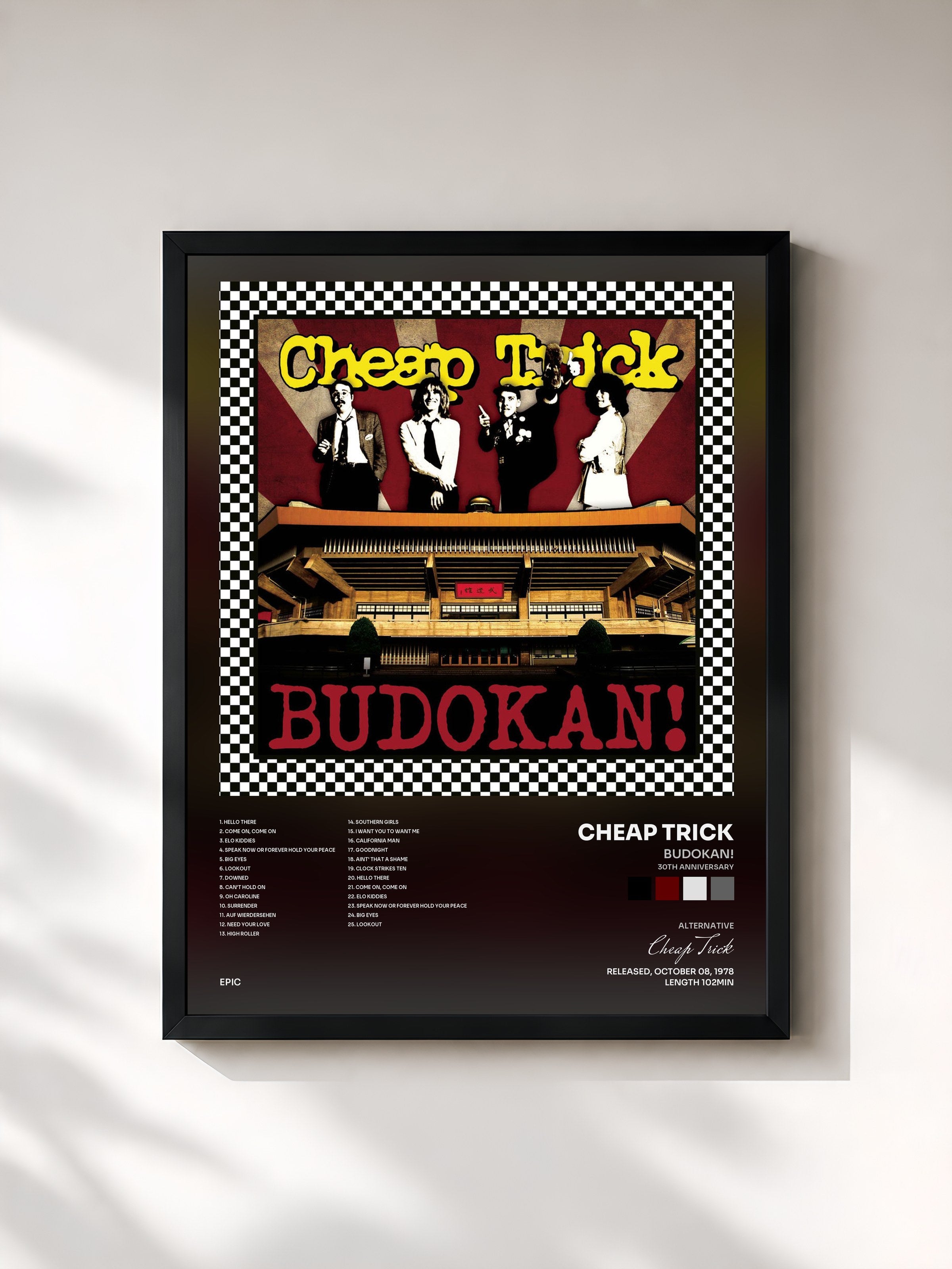 #noir Tableau de l'album BUDOKAN! (30th Anniversary) de Cheap Trick, cadre noir, imprimé et encadré en France
