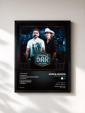#noir Tableau de l'album Repertório de Bar de Jads & Jadson, cadre noir, imprimé et encadré en France