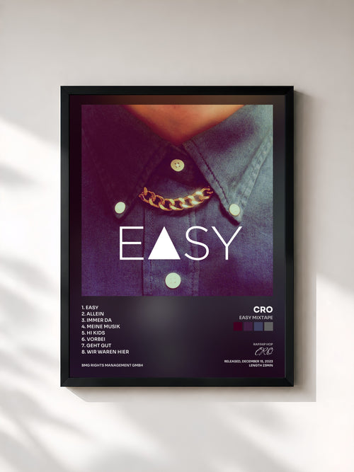 CRO · Easy Mixtape — Affiche encadrée