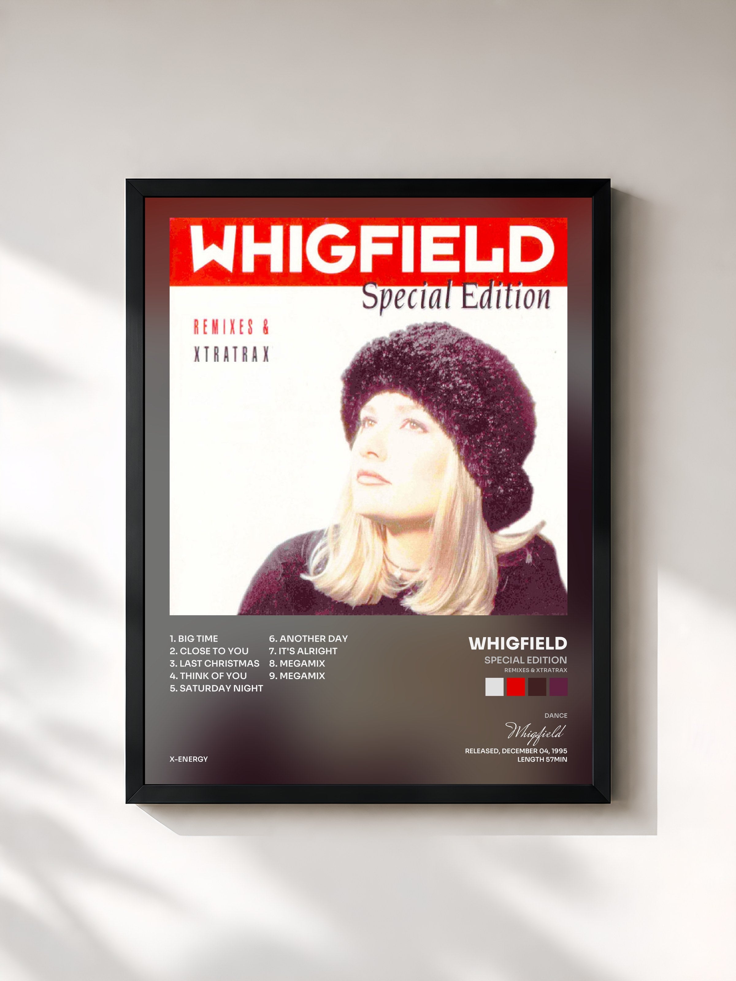 #noir Tableau de l'album Special Edition (Remixes & Xtratrax) de Whigfield, cadre noir, imprimé et encadré en France