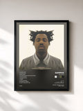 #noir Tableau de l'album Process de SAMPHA, cadre noir, imprimé et encadré en France