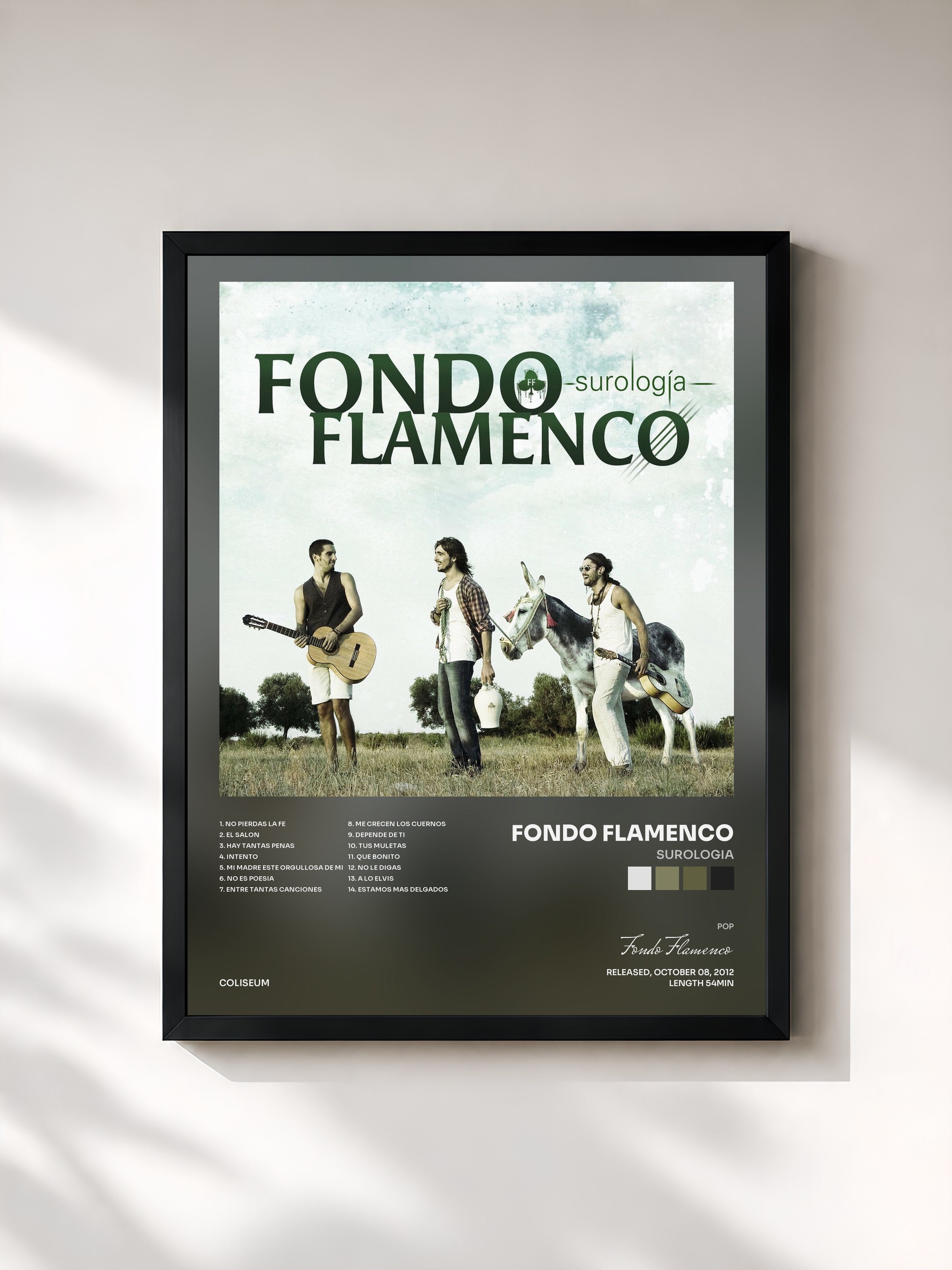 #noir Tableau de l'album Surologia de Fondo Flamenco, cadre noir, imprimé et encadré en France