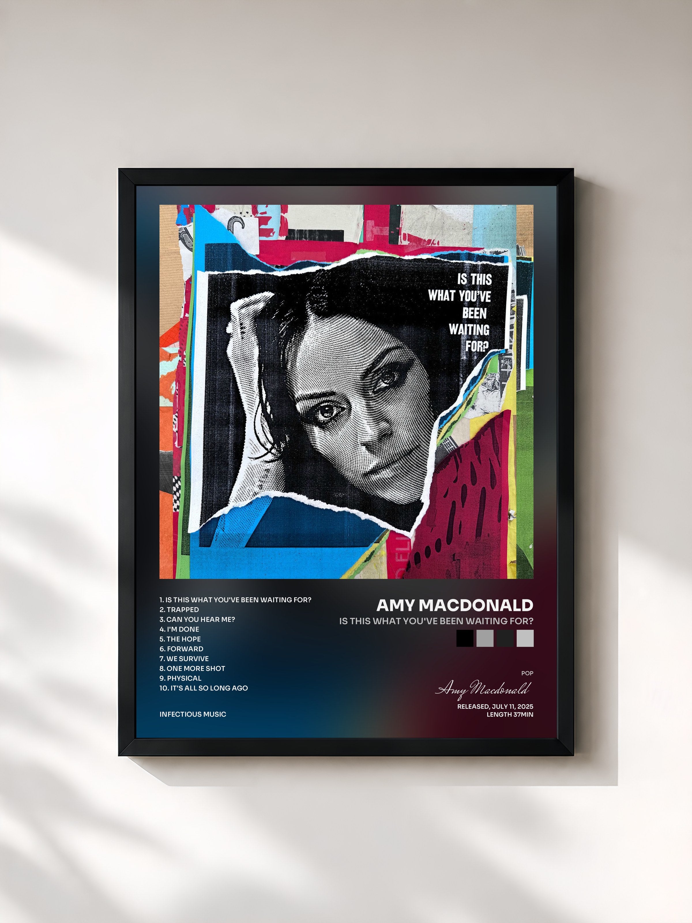 #noir Tableau de l'album Is This What You've Been Waiting For? de Amy Macdonald, cadre noir, imprimé et encadré en France