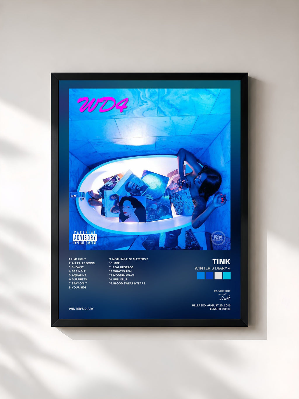 #noir Tableau de l'album Winter's Diary 4 de Tink, cadre noir, imprimé et encadré en France