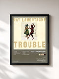 #noir Tableau de l'album Trouble de Ray LaMontagne, cadre noir, imprimé et encadré en France