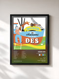 #noir Tableau de l'album 50 ans de chansons de Henri Dès, cadre noir, imprimé et encadré en France