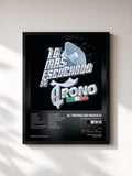 #noir Tableau de l'album Lo Más Escuchado De de El Trono de Mexico, cadre noir, imprimé et encadré en France