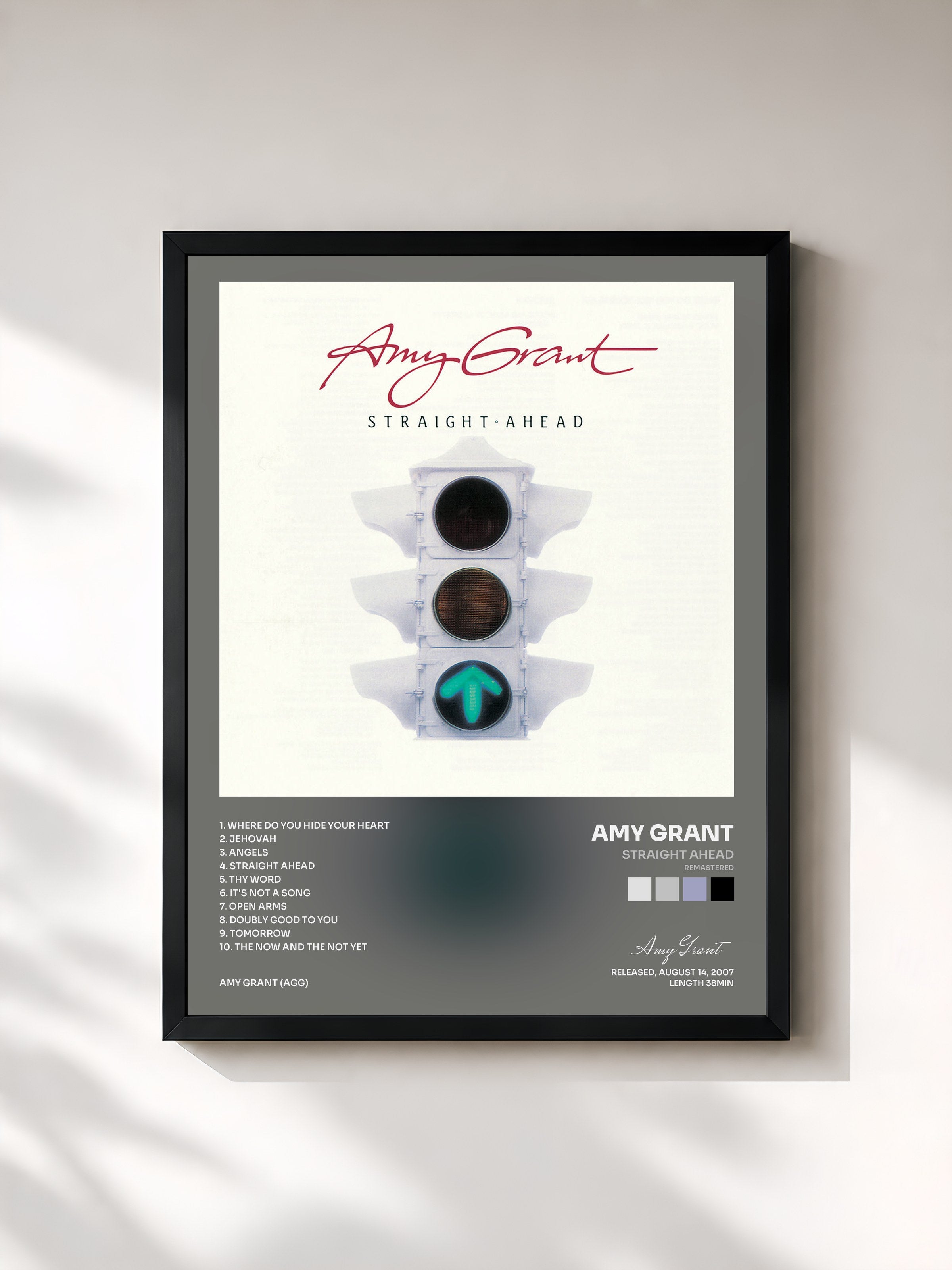#noir Tableau de l'album Straight Ahead (Remastered) de Amy Grant, cadre noir, imprimé et encadré en France
