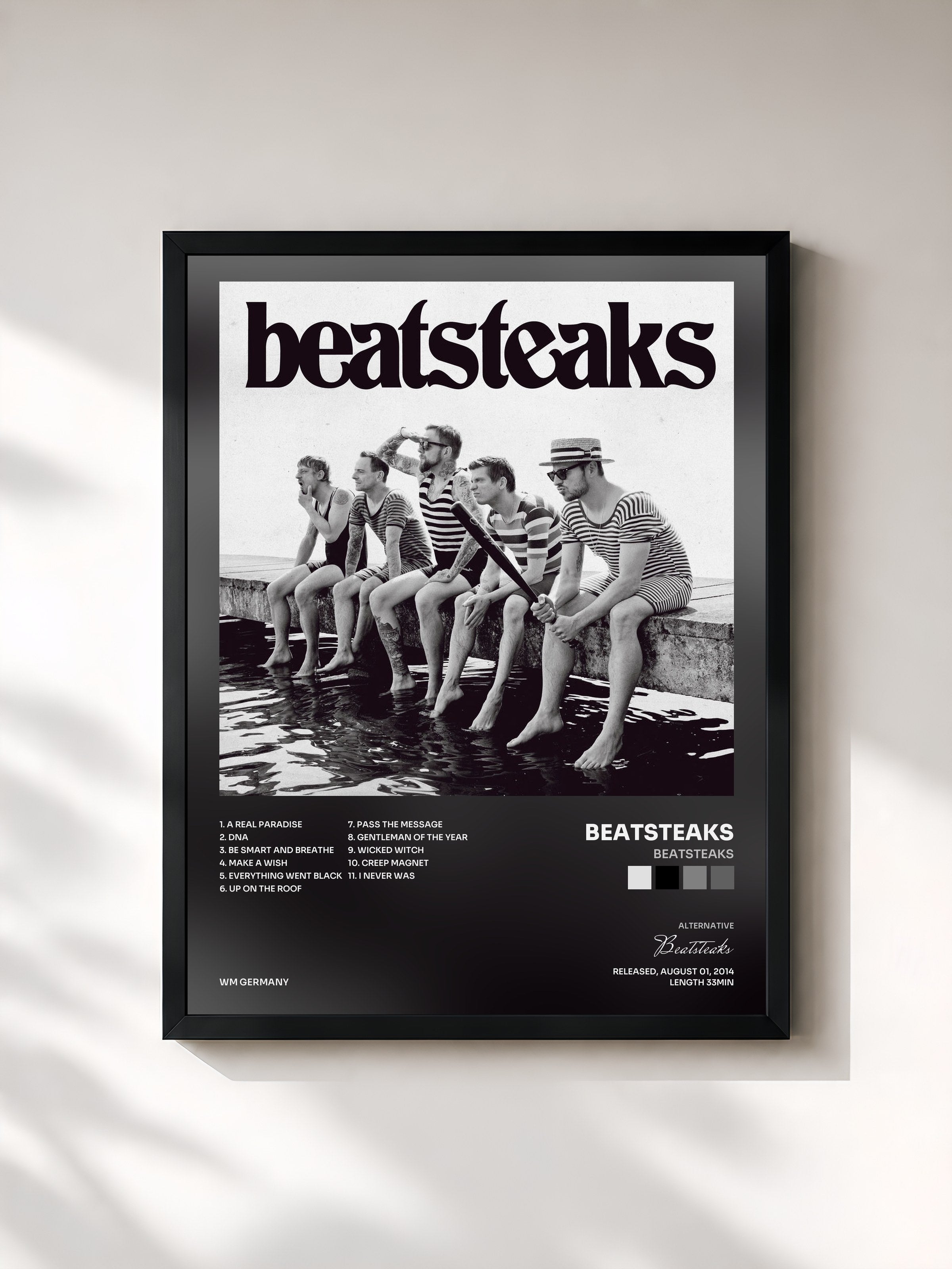 #noir Tableau de l'album Beatsteaks de Beatsteaks, cadre noir, imprimé et encadré en France