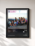 #noir Tableau de l'album "7" de S Club, cadre noir, imprimé et encadré en France