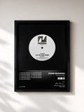 #noir Tableau de l'album Love Me Again (Again) 2026 Remixes de John Newman, cadre noir, imprimé et encadré en France