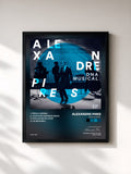 #noir Tableau de l'album DNA Musical de Alexandre Pires, cadre noir, imprimé et encadré en France