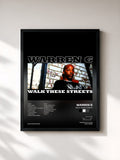 #noir Tableau de l'album Walk These Streets de Warren G, cadre noir, imprimé et encadré en France